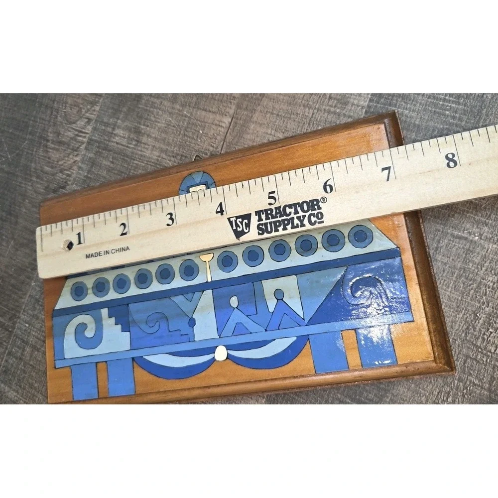 Handmade El Salvador Folk Art The Last Supper Painted Wood Plaque Wall Decor